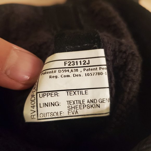 Ugg 8‎ Black Knit Winter Boots 1000693 Back Lace Up Sheepskin HEIRLOOM - Picture 6 of 9